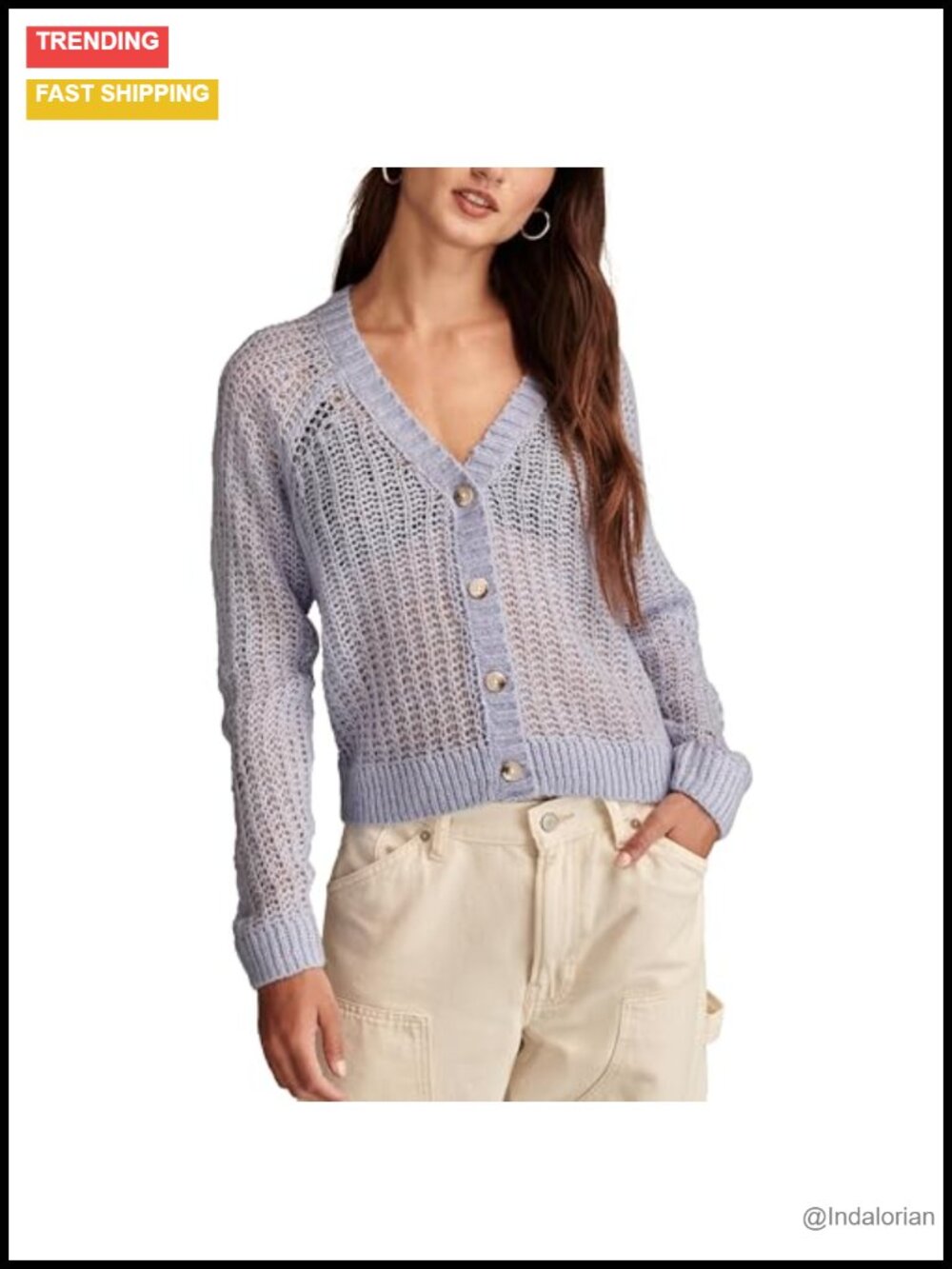 Women's Cardigan Sweater V-Neck Long Sleeve Button Placket Ribbed Knit